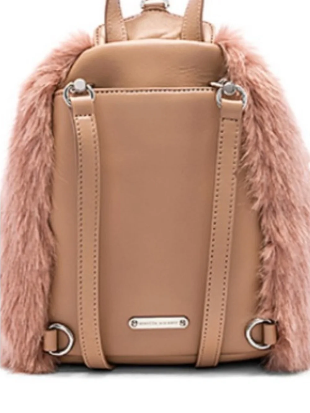 Rebecca Minkoff Blush Pink Faux Fur Sling Backpack